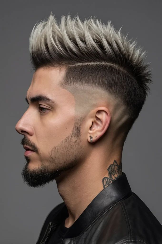 "A natural-looking Scissor-Trimmed Peak that highlights wavy hair texture, allowing for a flowing movement on top while maintaining sharp, faded sides."