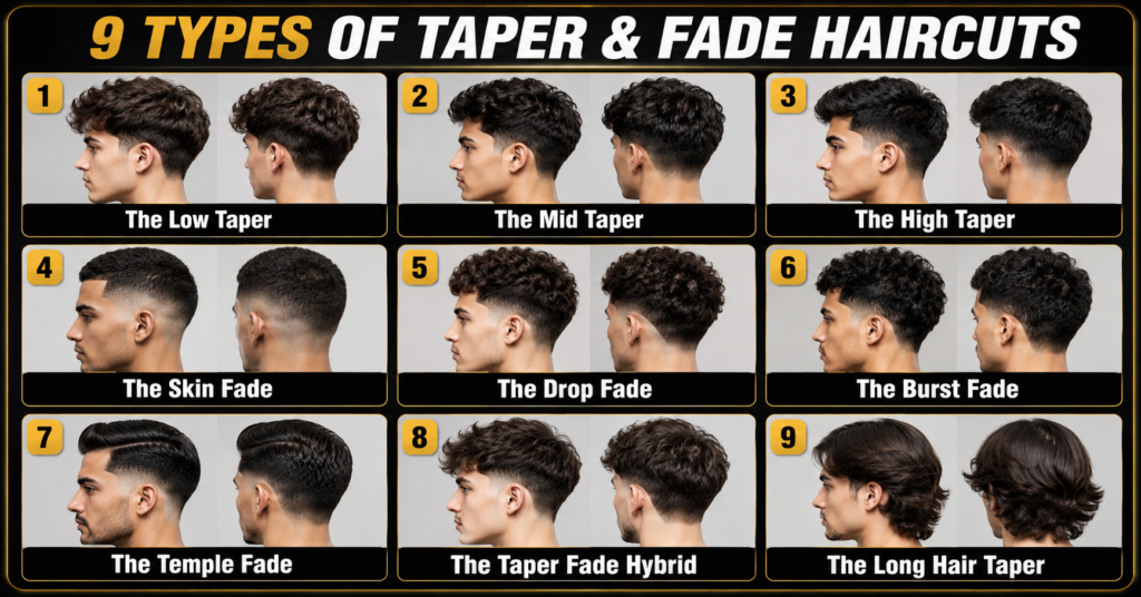 taper vs fade haircut styles for men
