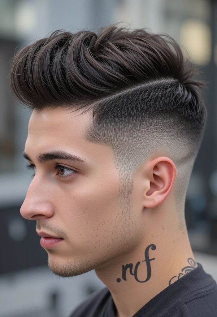 Brushed Back Ivy League Haircut for sleek polished style