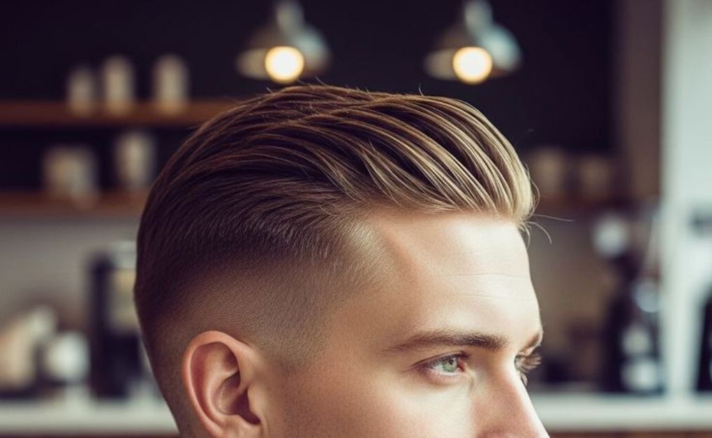 Classic Ivy League Haircut for men with a soft tapered finish