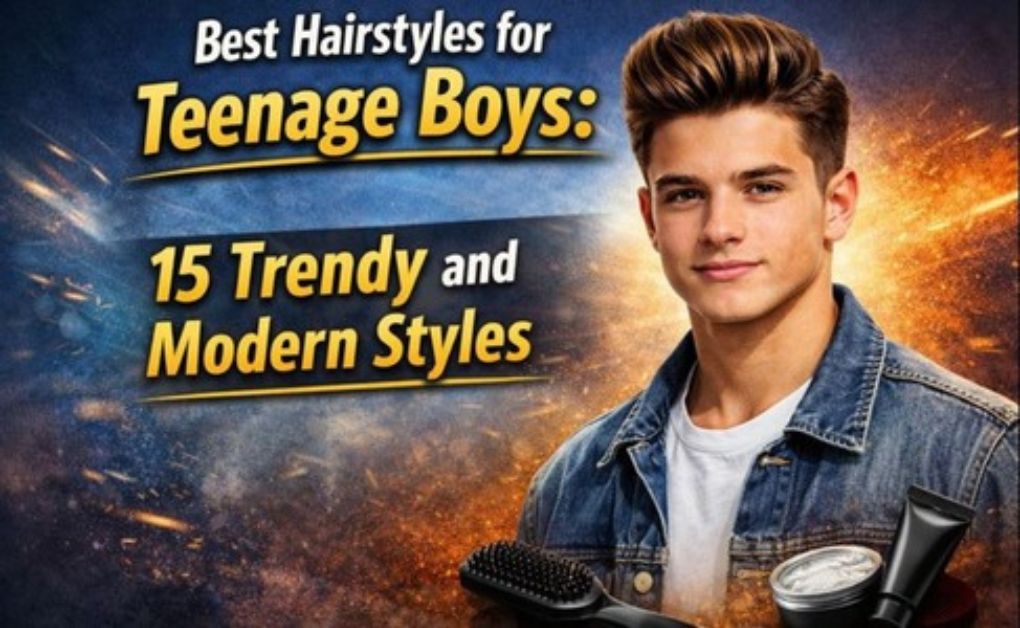 Teenage boy with a trendy modern haircut, showcasing one of the best hairstyles for teenage boys in 2026, styled neatly and fashionably for school or casual events.