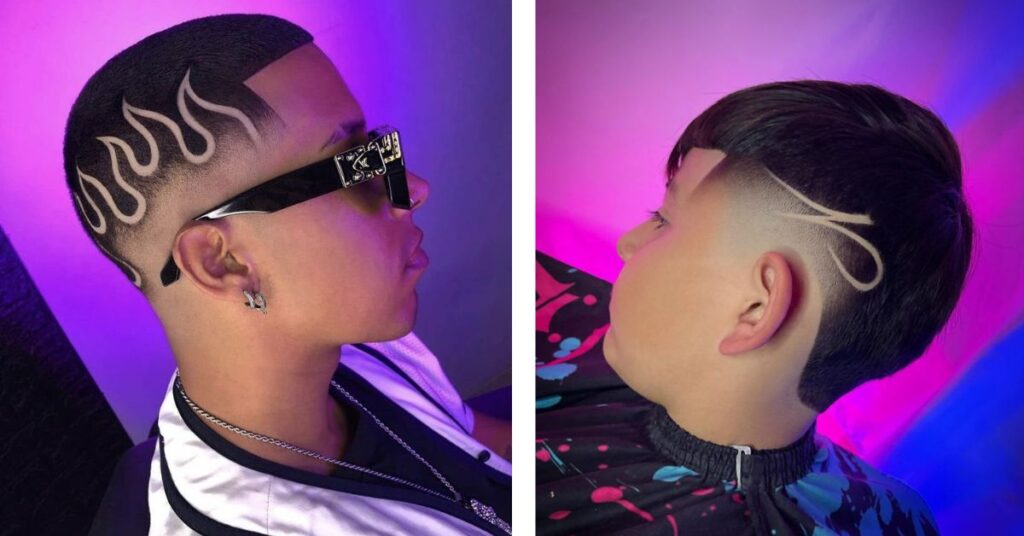 caesar cut with x design
