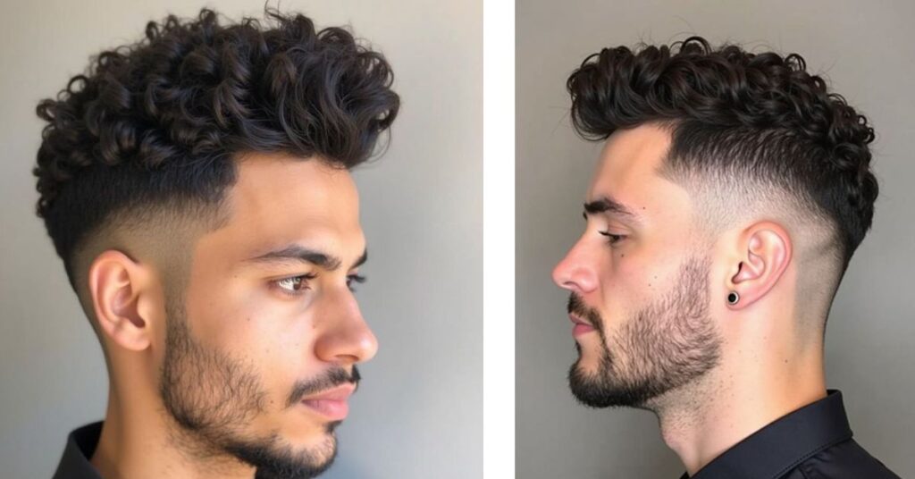 curly top with clean sides