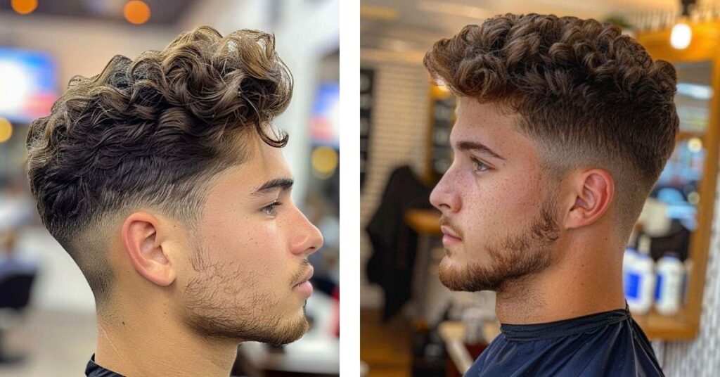 long quiff with mid fade