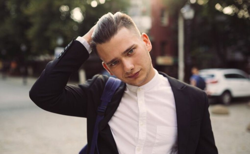 pompadour with mid fade