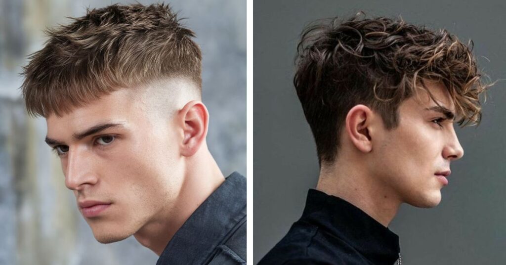 30 Textured Messy Hairstyles for Men textured drop fade