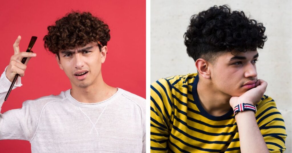 burst fade with curls