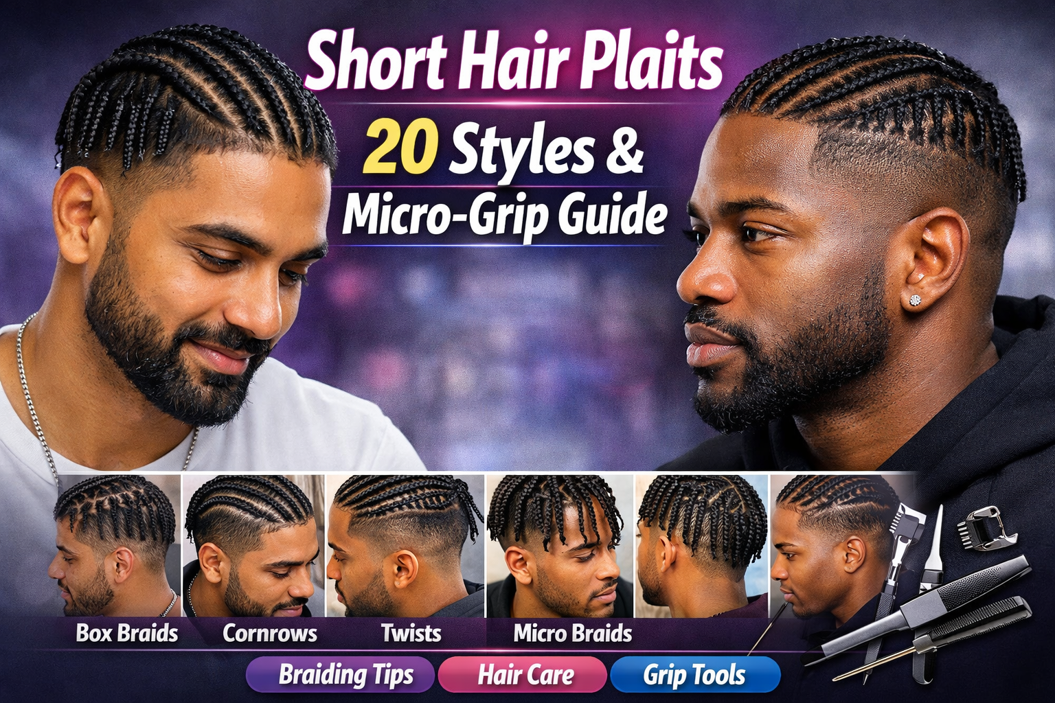 short hair plaiting styles