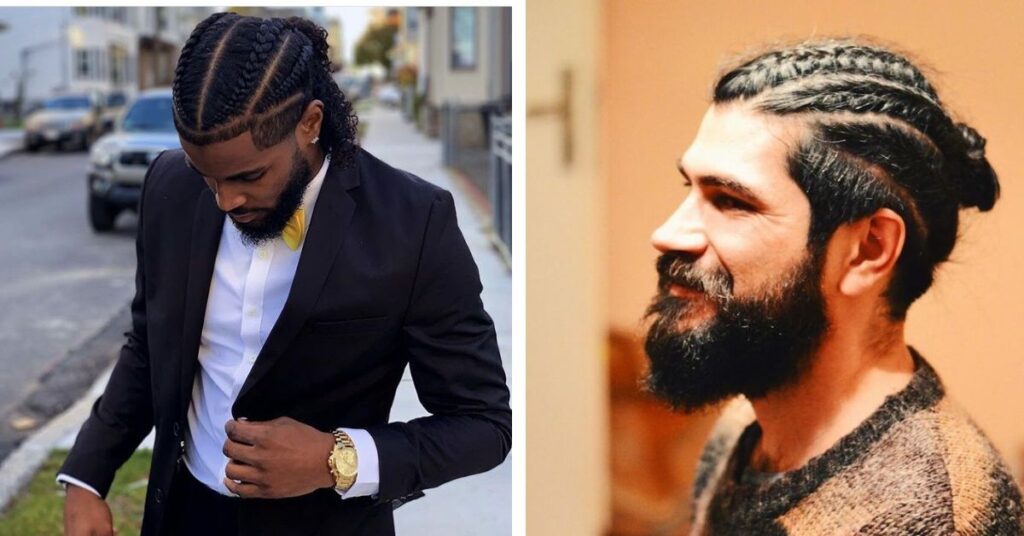 cornrows with center part