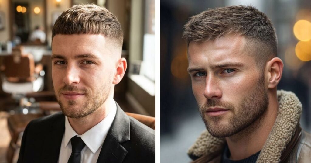 crew cut with blonde highlights