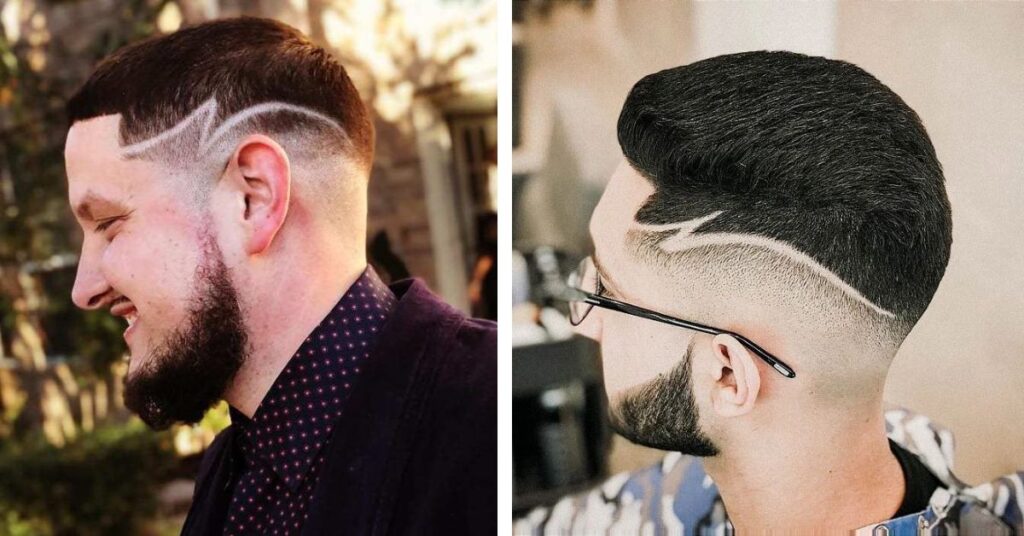 crew cut with surgical lines