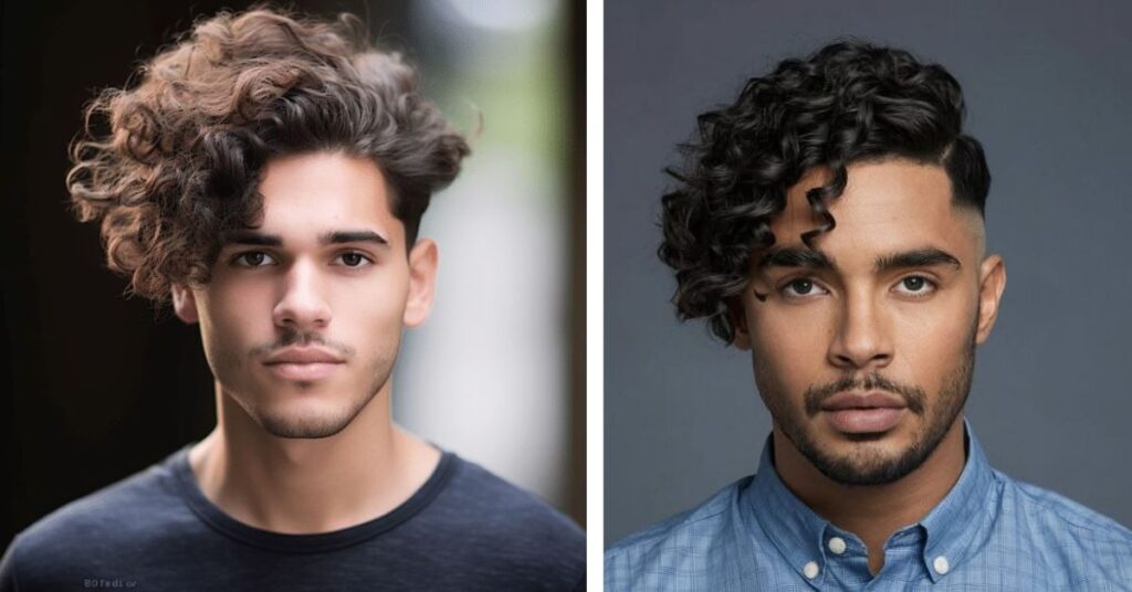Best Curly Hairstyles for Men in 2026 curly side sweep