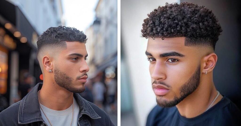 high top fade with sponge curls