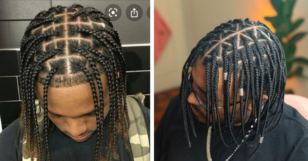 Knotless box braids for men with clean edges