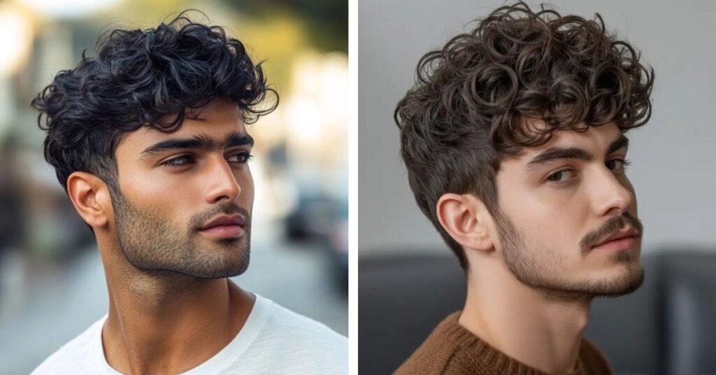 messy short curly hair