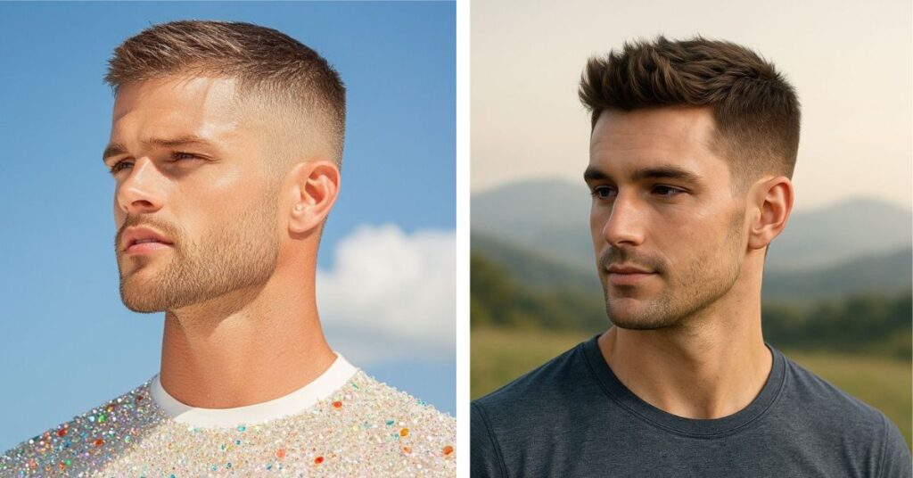 messy spiky crew cut