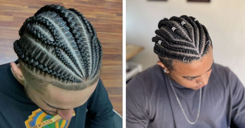 side swept cornrows