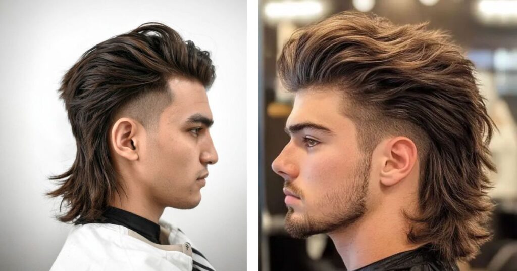 straight hair mullet