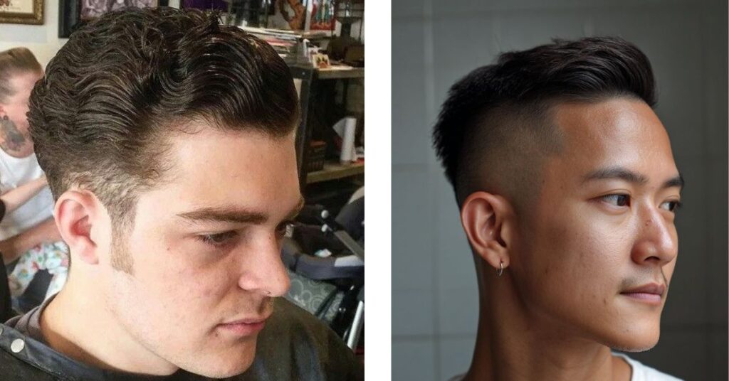 the slicked back curls