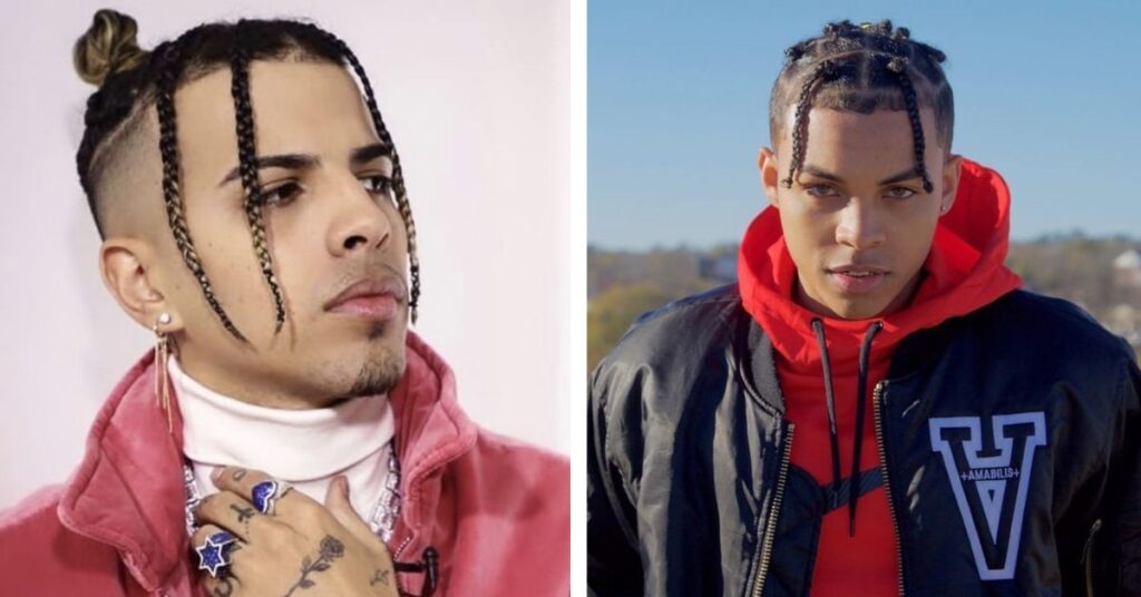 triangle part cornrows