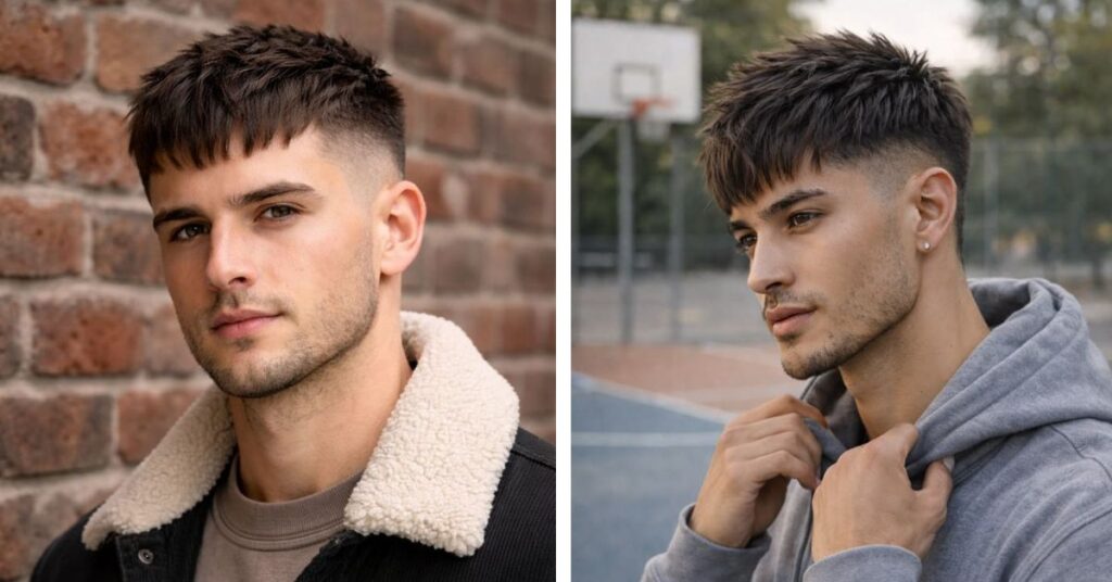 youthful fringe crew cut