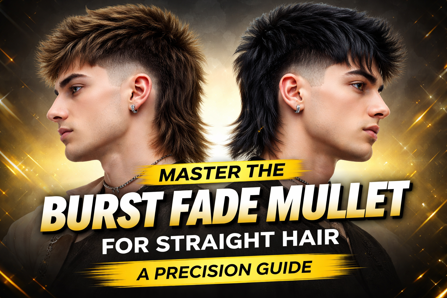 Burst Fade Mullet for Straight Hair