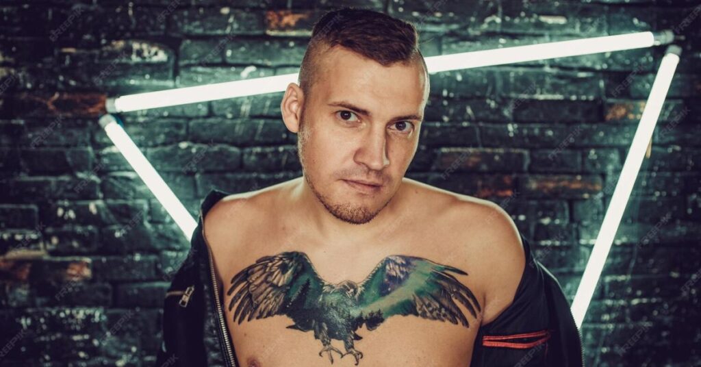 buzz cut with a hair tattoo