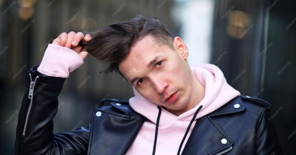 pompadour with a high fade