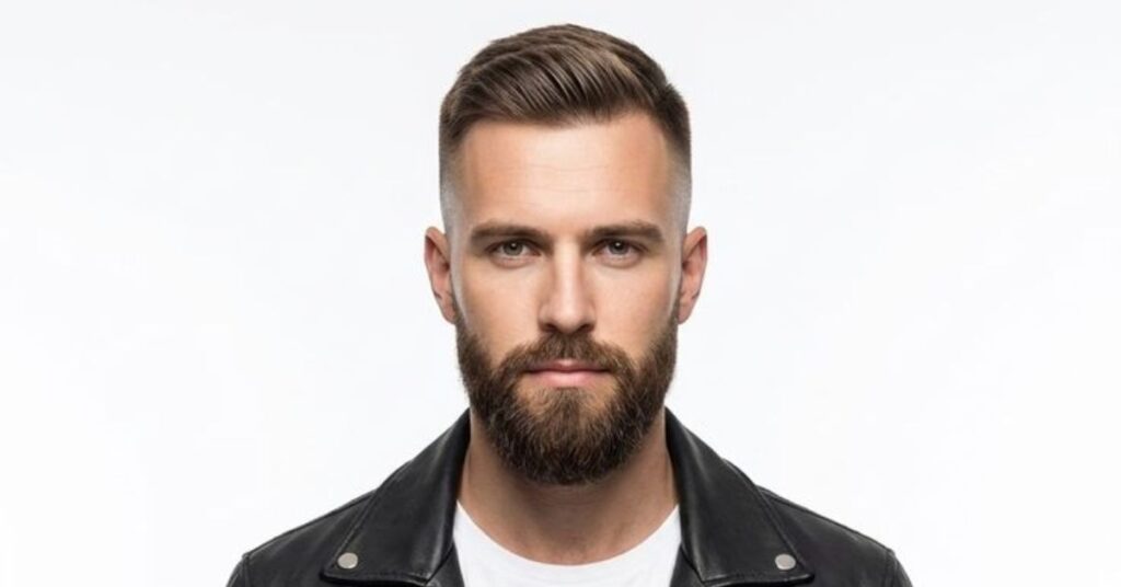  slick back with beard