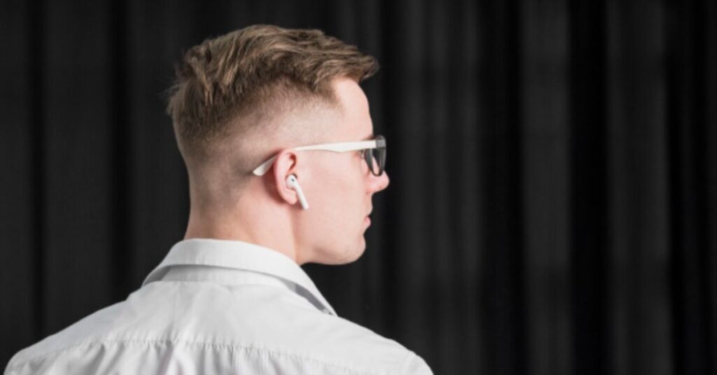  slicked back undercut with a geometric design