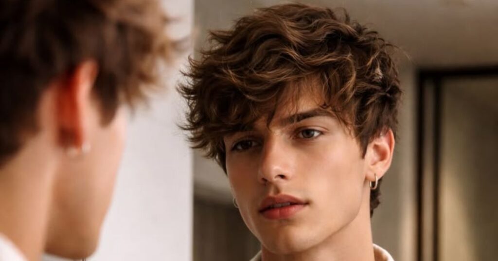 wolf inspired modern mullet male