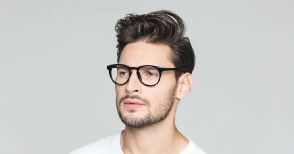 best haircuts for men with glasses classic side part