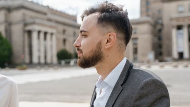 Mid Taper Fade for Straight Hair